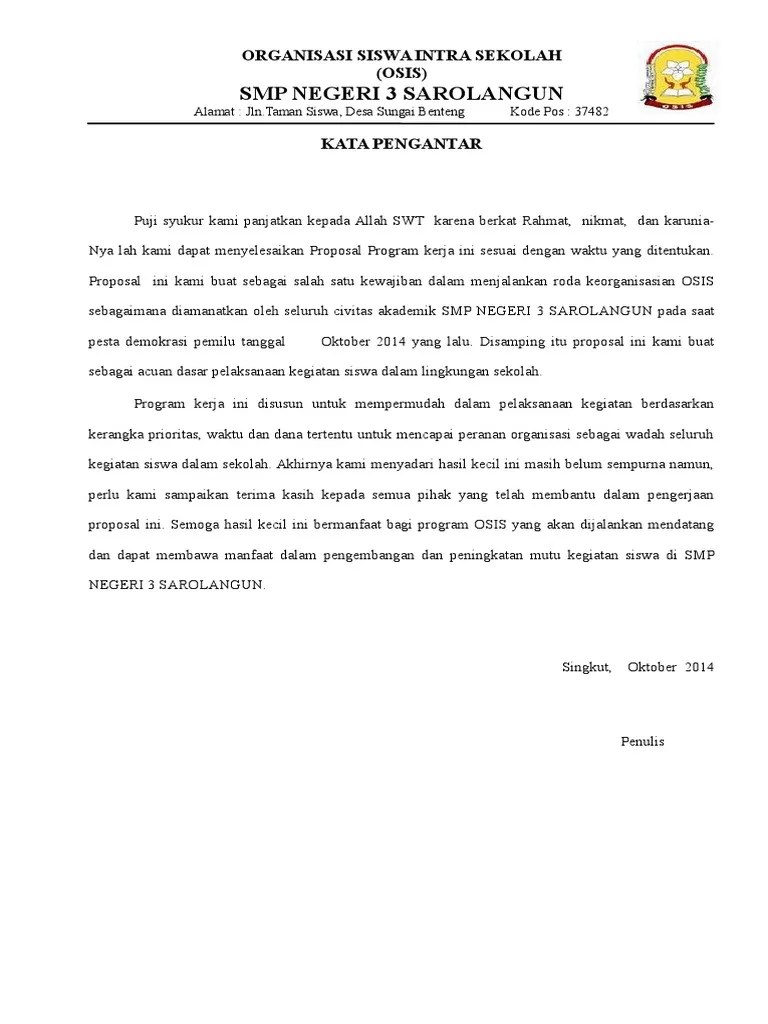 Proposal Program Kerja Osis | PDF