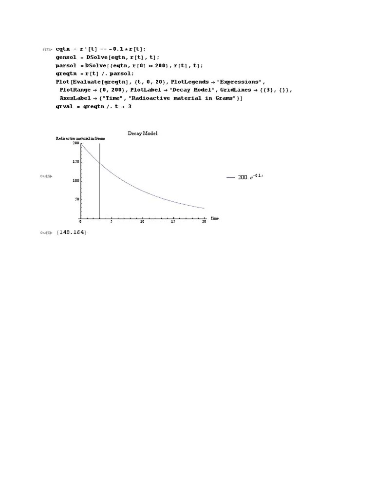 Exponential Decay Model in Differential Equations PDF