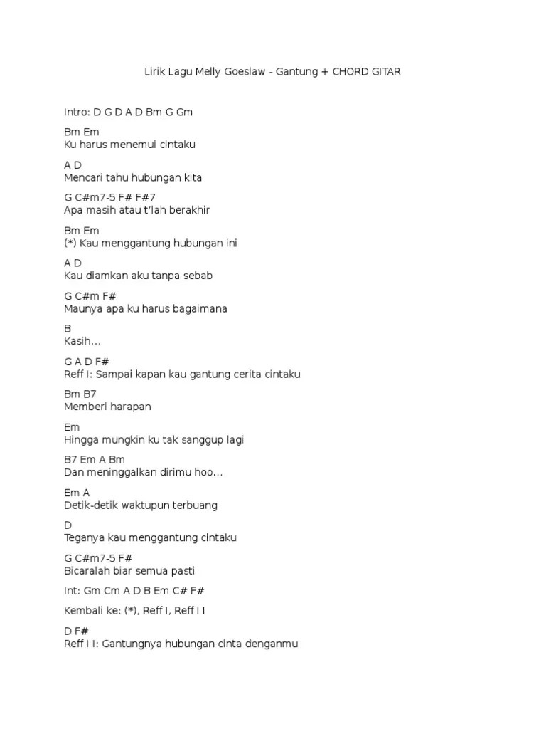 Chord Lagu Melly Goeslaw Mungkin Sang Fajar
