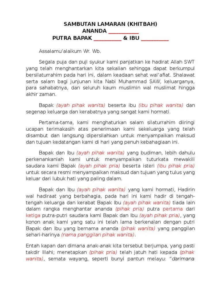 Contoh Kata Sambutan Pernikahan Mempelai Pria Singkat