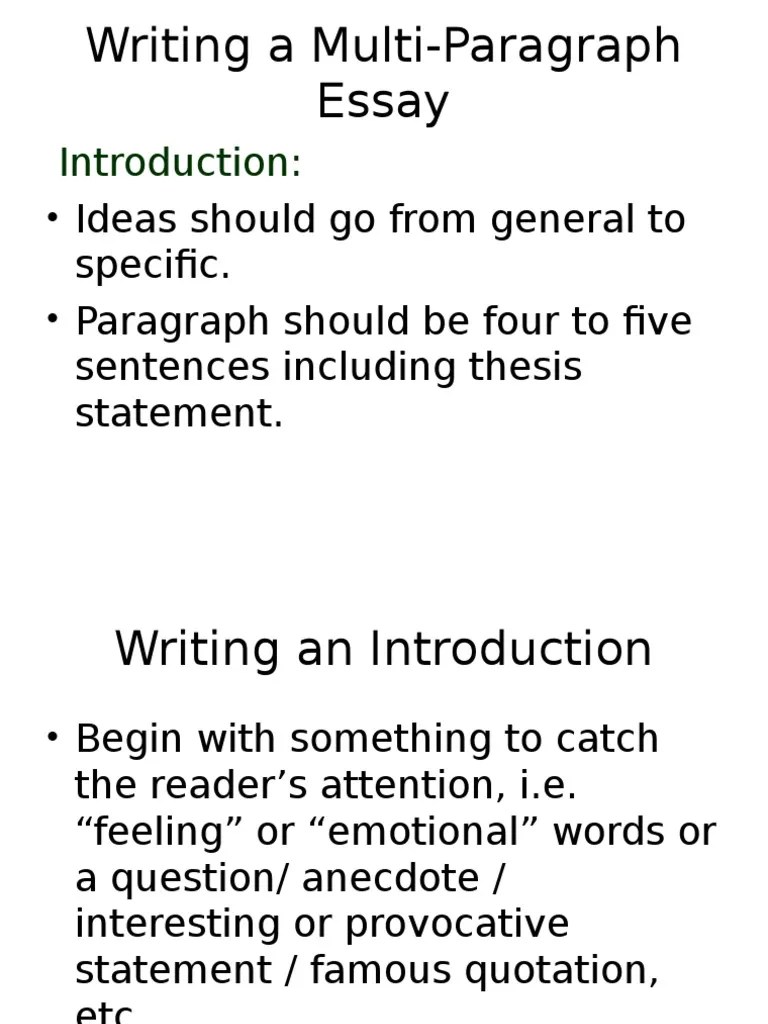 Writing a MultiParagraph Essay Ellipsis Essays