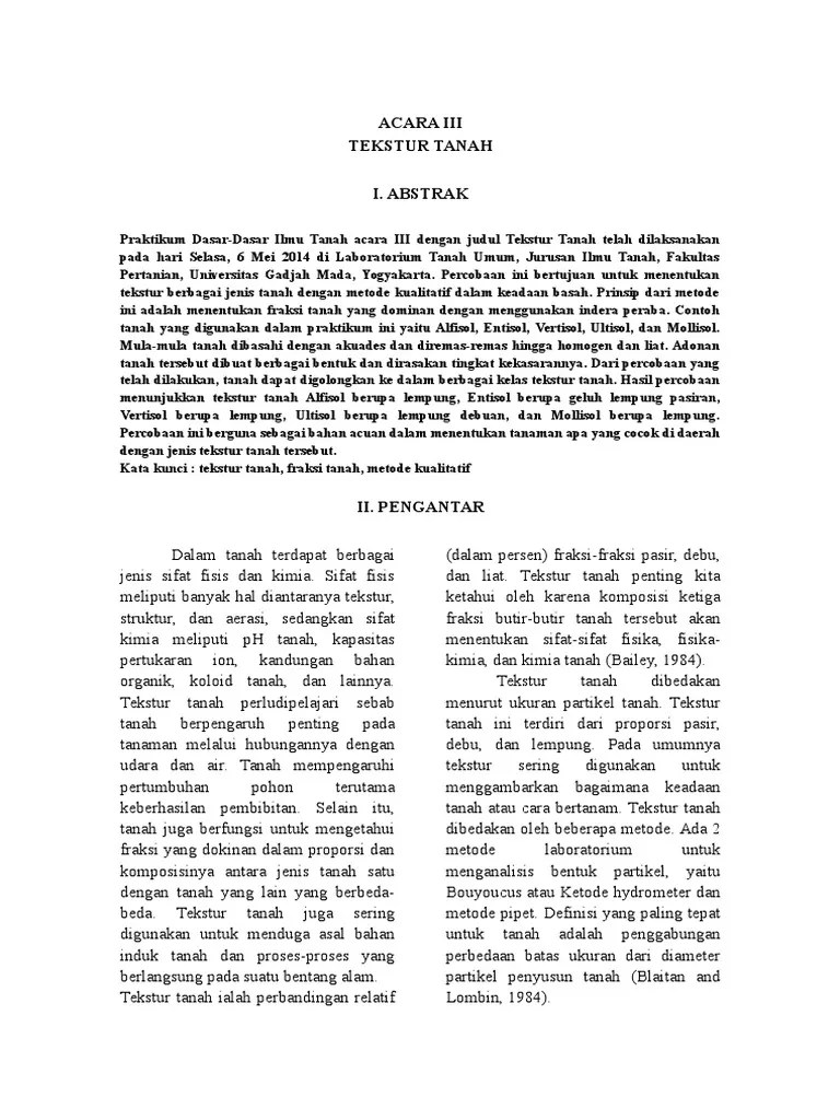 Jurnal Tekstur Struktur Dan Konsistensi Tanah