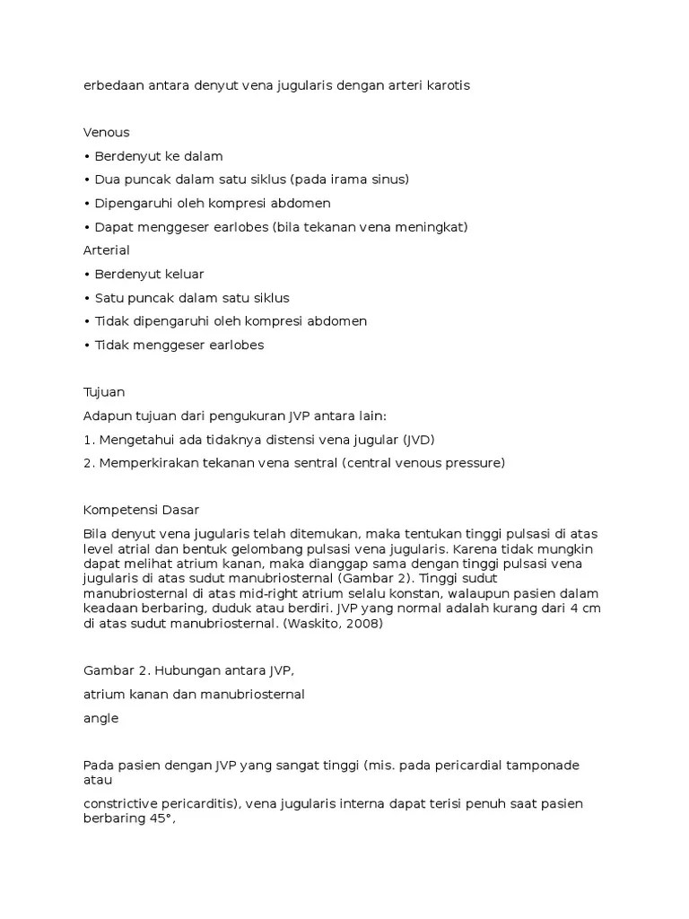 Erbedaan Antara Denyut Vena Jugularis Dengan Arteri Karotis | PDF