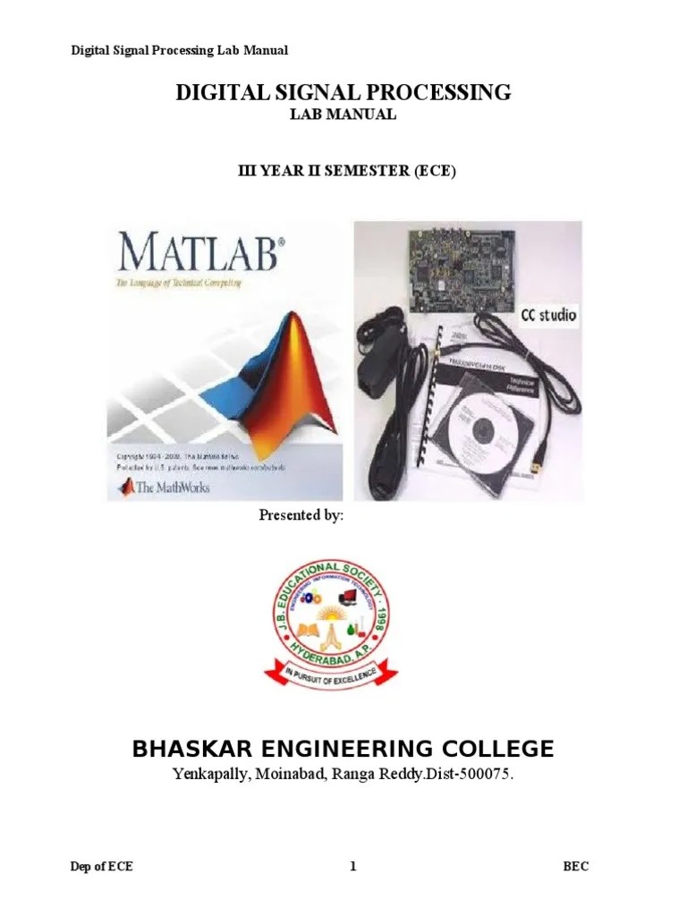 Digital Signal Processing Manual PDF Discrete Fourier Transform