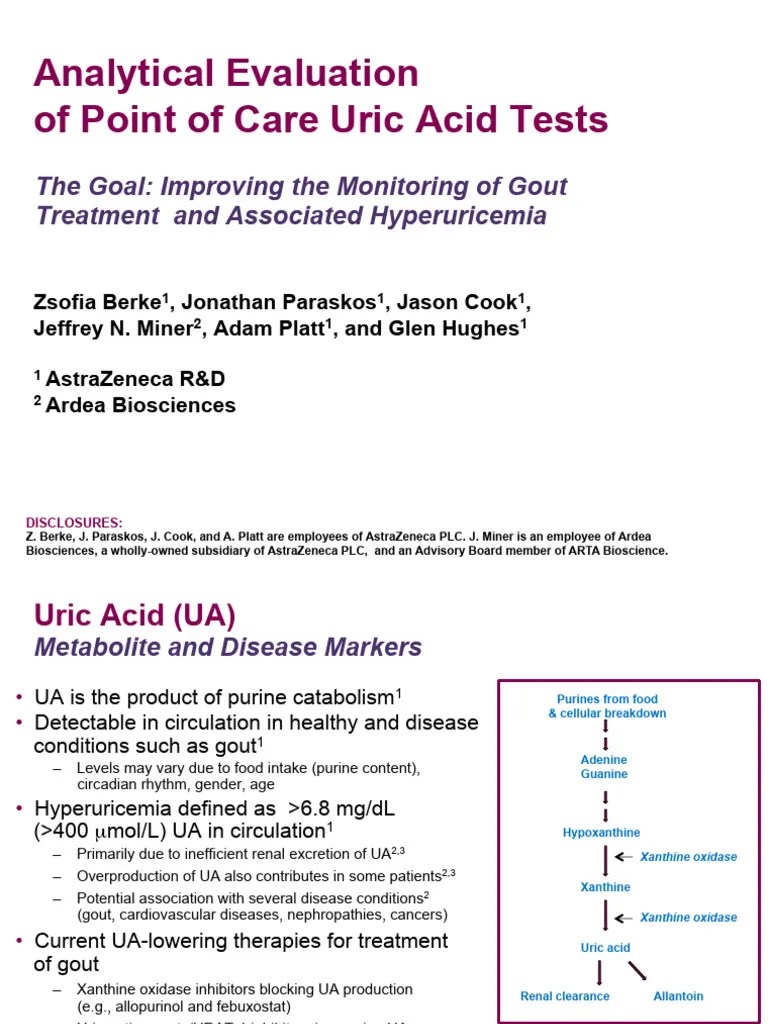 Uric Acid Point of Care Device Accuracy Analysis Gout Health Sciences