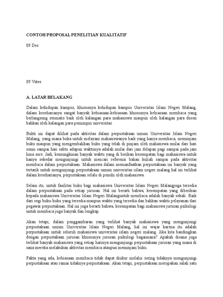 Contoh Proposal Skripsi Jurusan Ilmu Perpustakaan Kumpulan Berbagai