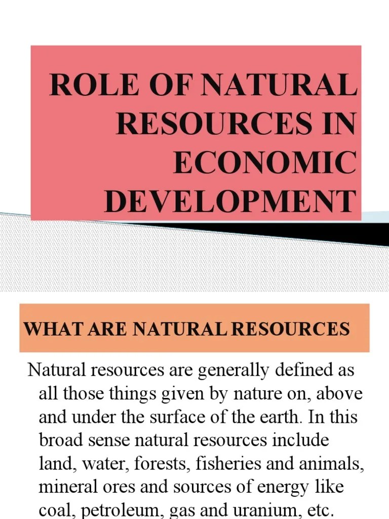 ROLE OF NATURAL RESOURCES IN ECONOMIC DEVELOPMENT.pptx Resource Foods