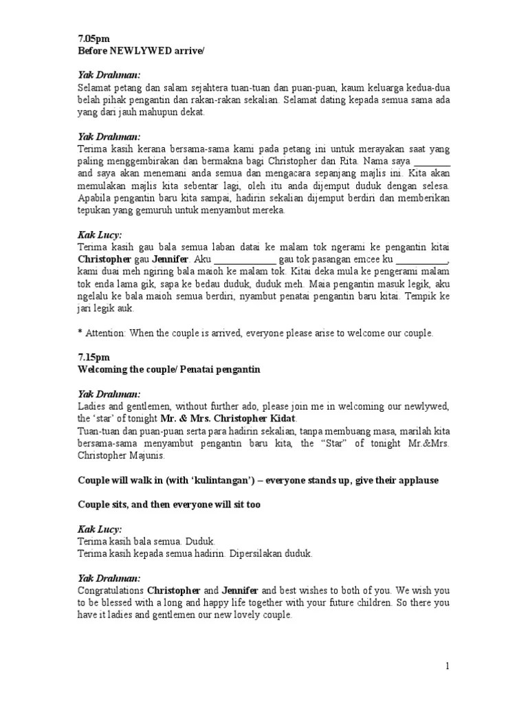 Sample Script For Emcee Emceeing