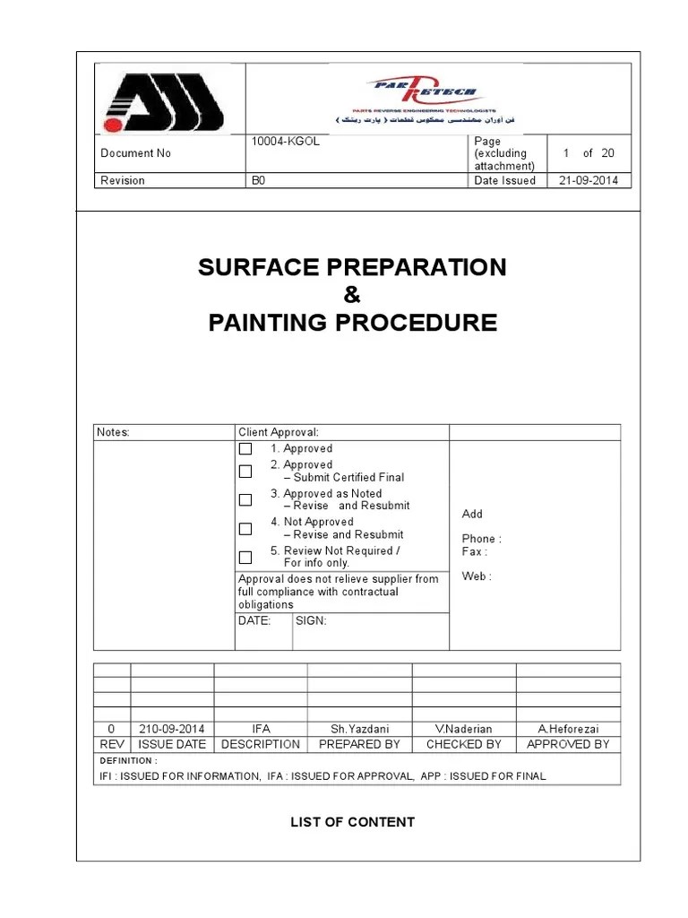 Painting Procedure PDF Abrasive Paint