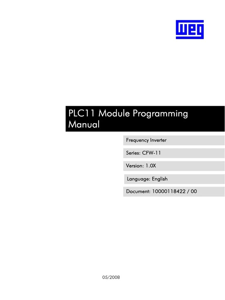 CFW11 Manual PLC11 Module Programming 1 0X R00 en US 10000118422 | User