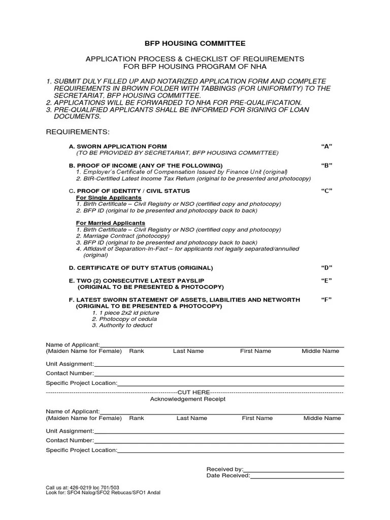 Housing Application Requirements PDF Identity Document Common Law