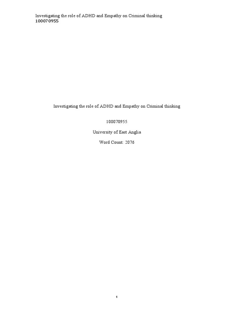 Psychological Lab Report Example Psychopathy Antisocial Personality