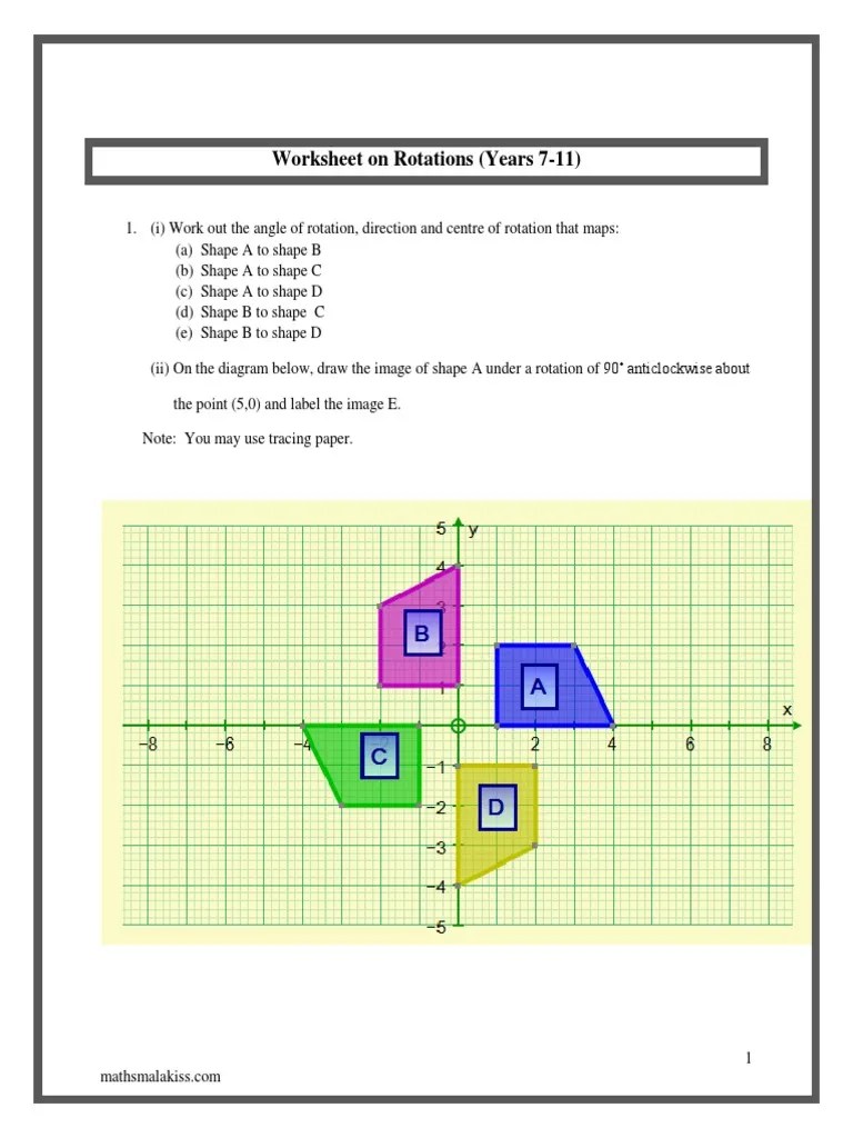Worksheet on Rotations by Hassan Lakiss Shape Space