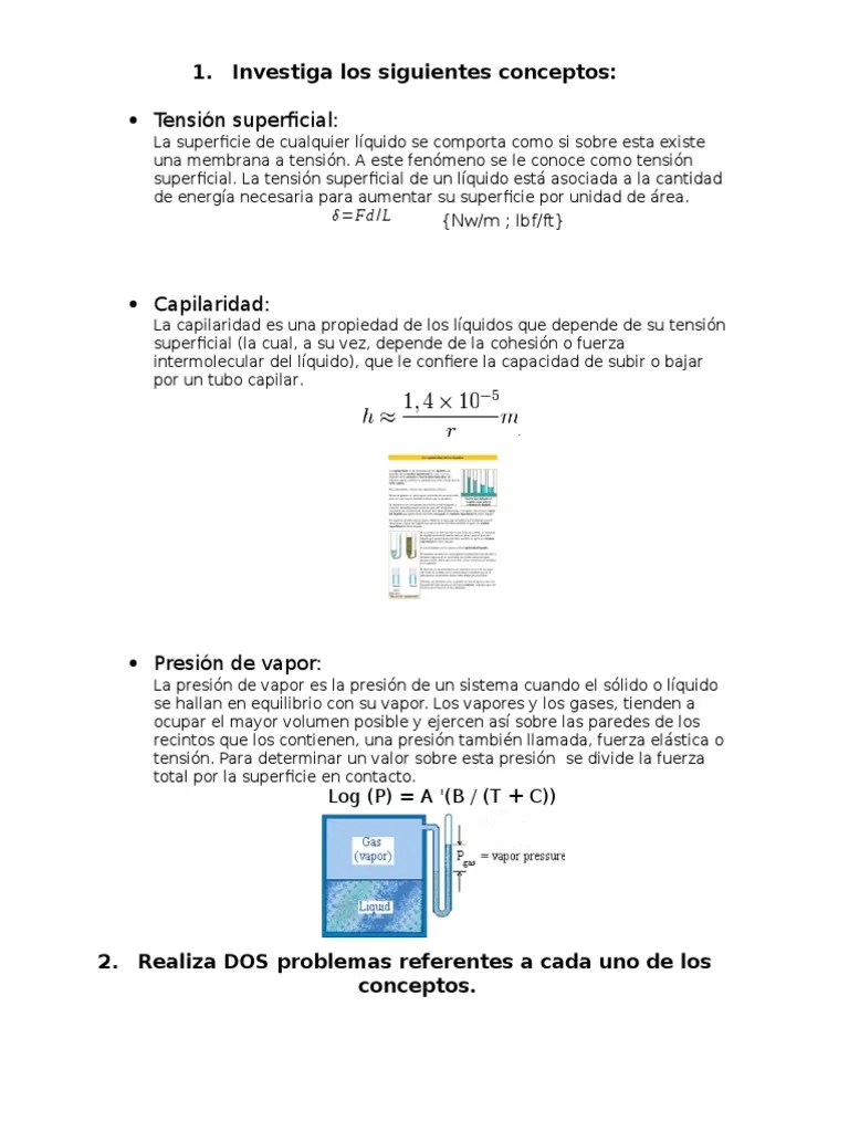 TensiÃ³n superficial 1. Investiga los siguientes conceptos