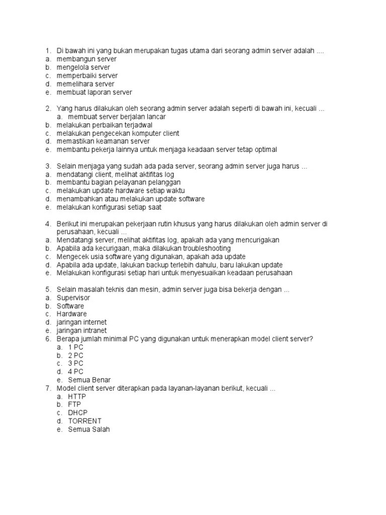 Jumlah Maksimal Client Yang Bisa Diatasi Server Adalah - Mengatasi Masalah
