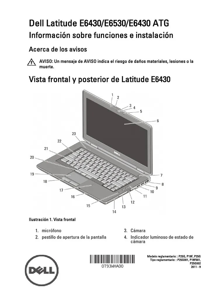 Dell Latitude E6430/E6530/E6430 ATG: Información sobre funciones e