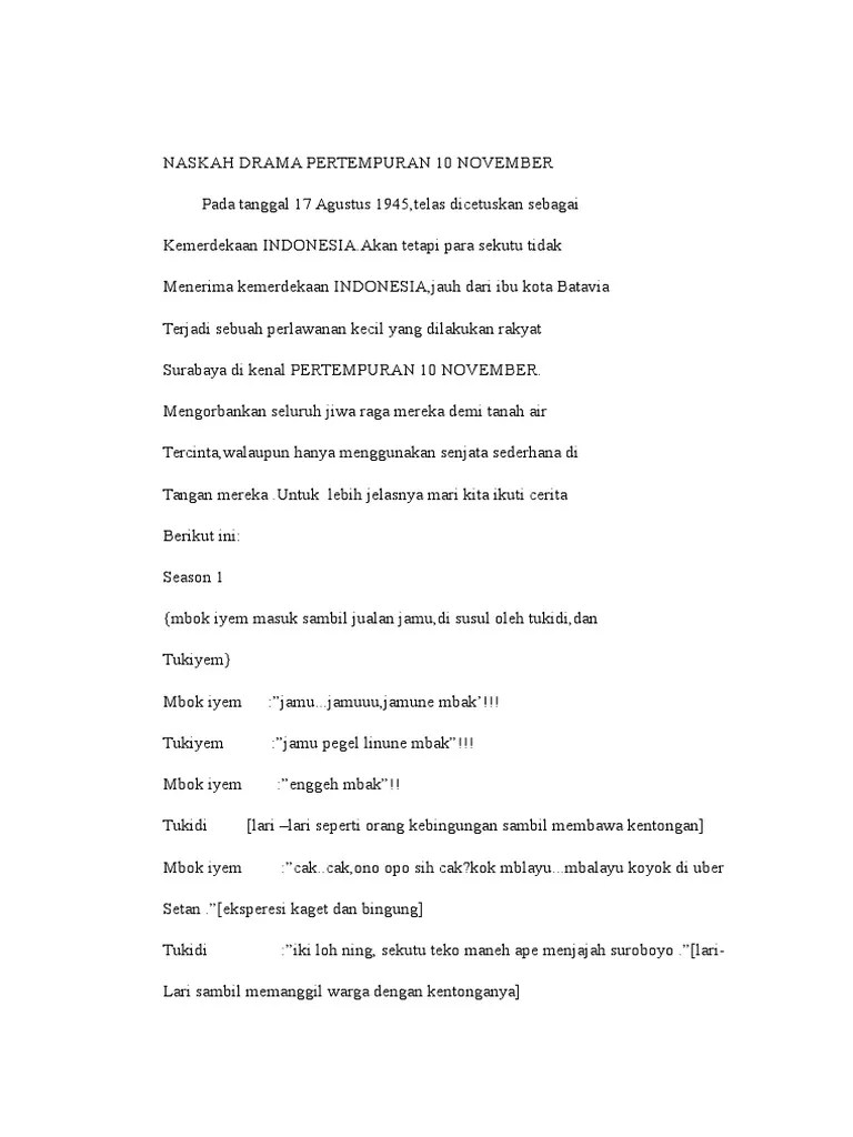 Naskah Drama Pertempuran 10 November | PDF