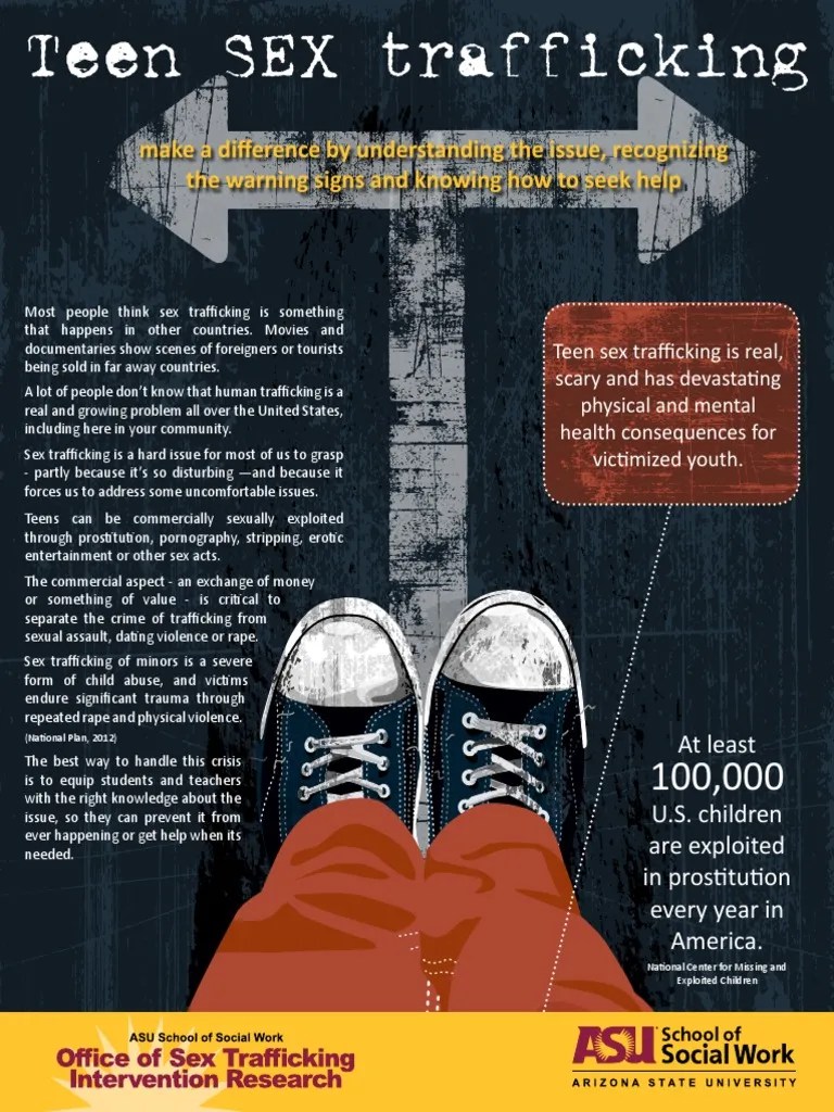 Teen Sex Trafficking Awareness Training Brochure for Teens Sex