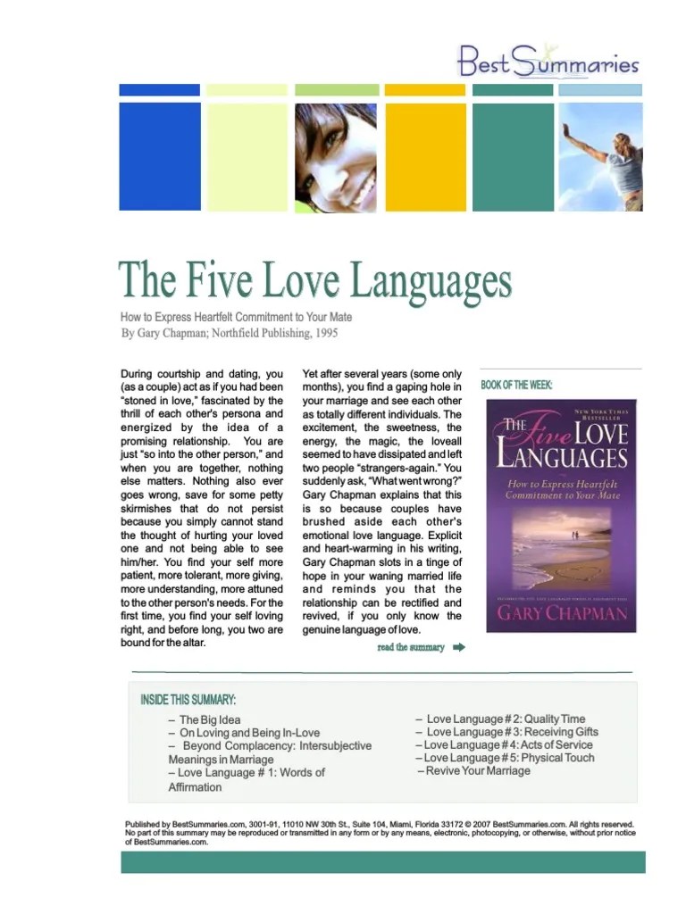 5 Languages of Love Summary YouTube