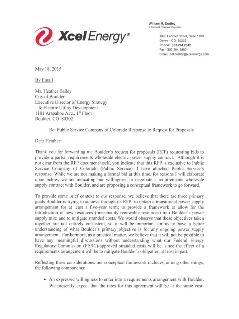 Xcel Cover Letter To Boulder Requirements RFP Response PDF Request