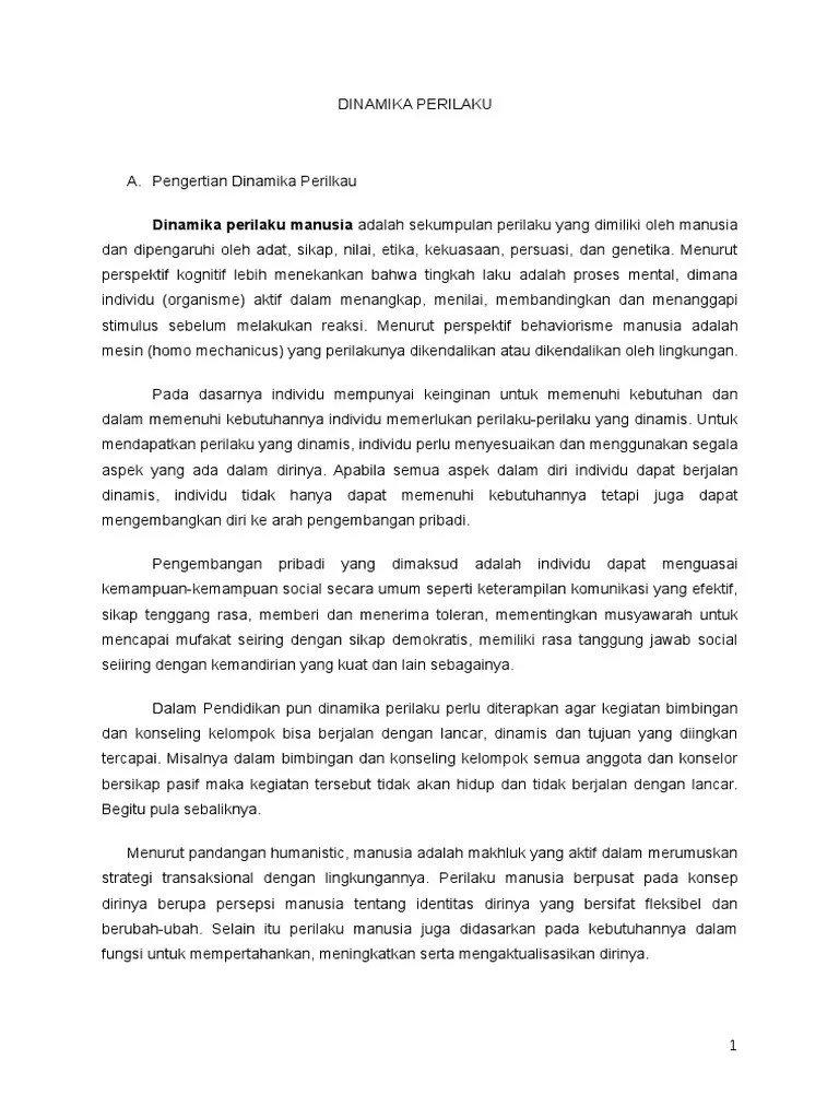 Dinamika Perilaku | PDF