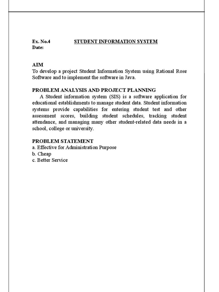 Student Information System PDF Use Case Databases