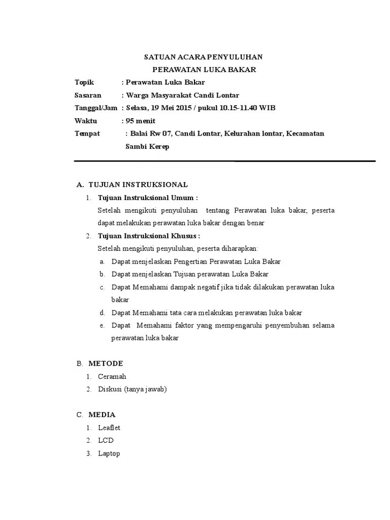 SAP Perawatan Luka Bakar | PDF