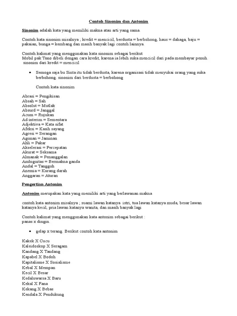 Sebagai Berikut Sinonim