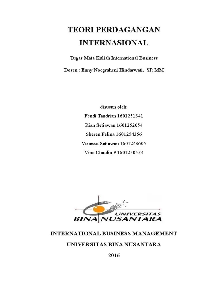 Tugas International Business Teori Perdagangan Internasional