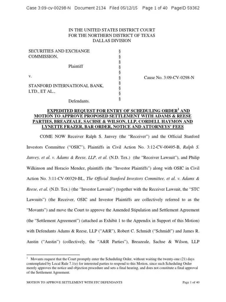 Motion to Approve Settlement (Litigation) Lawsuit