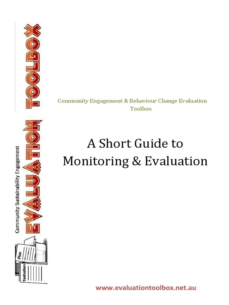 A Short Guide To Monitoring and Evaluation PDF Program Evaluation