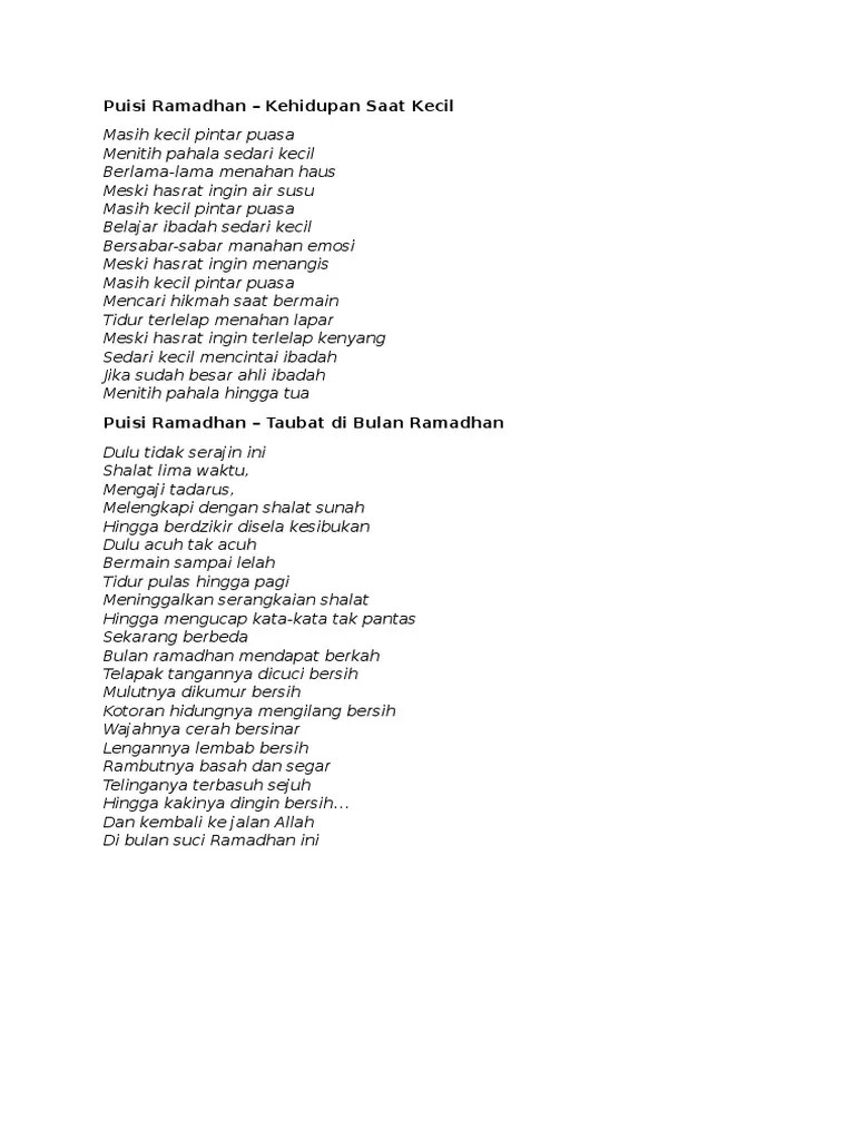 Puisi Ramadhan Buat Anis | PDF