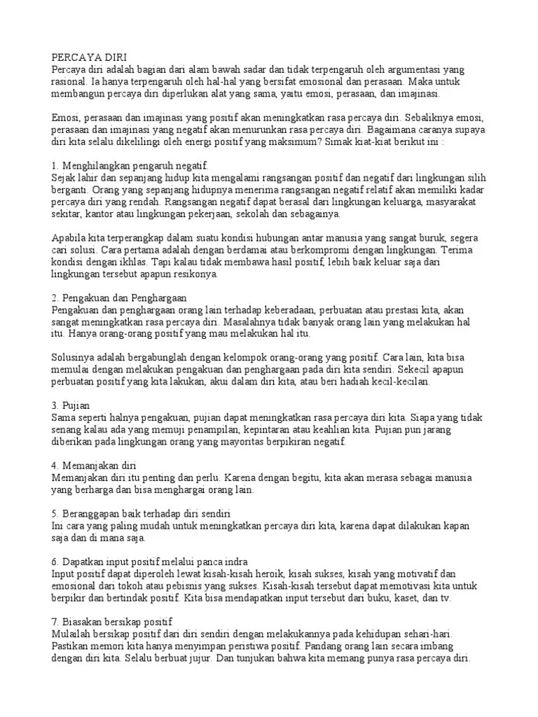 Percaya Diri | PDF