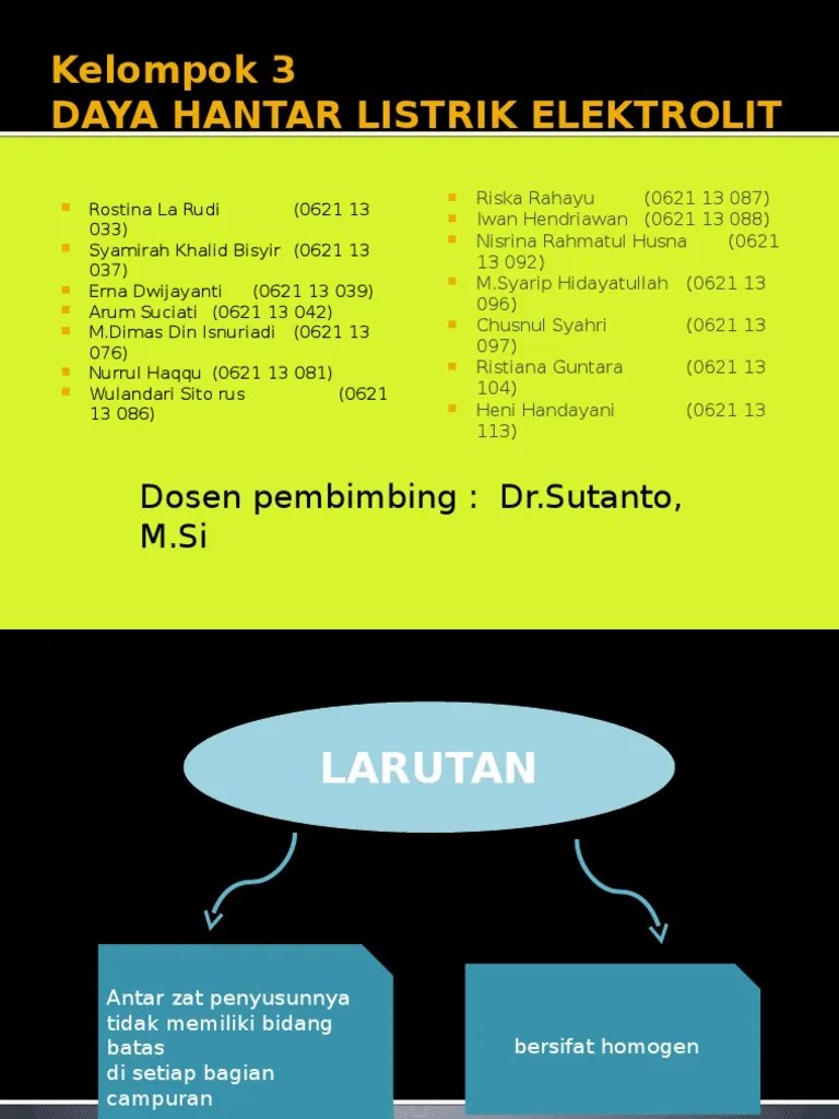Kimia Fisik II Daya Hantar Listrik | PDF