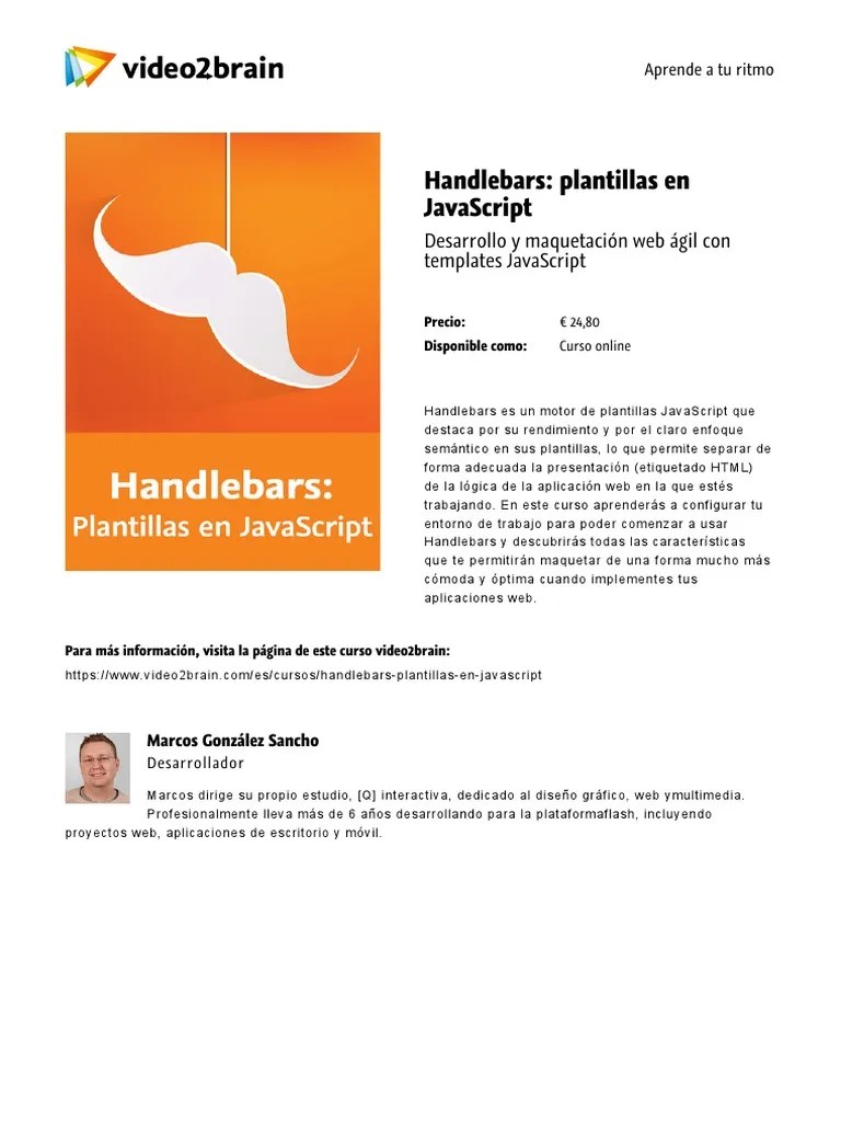 Handlebars Plantillas en Javascript PDF