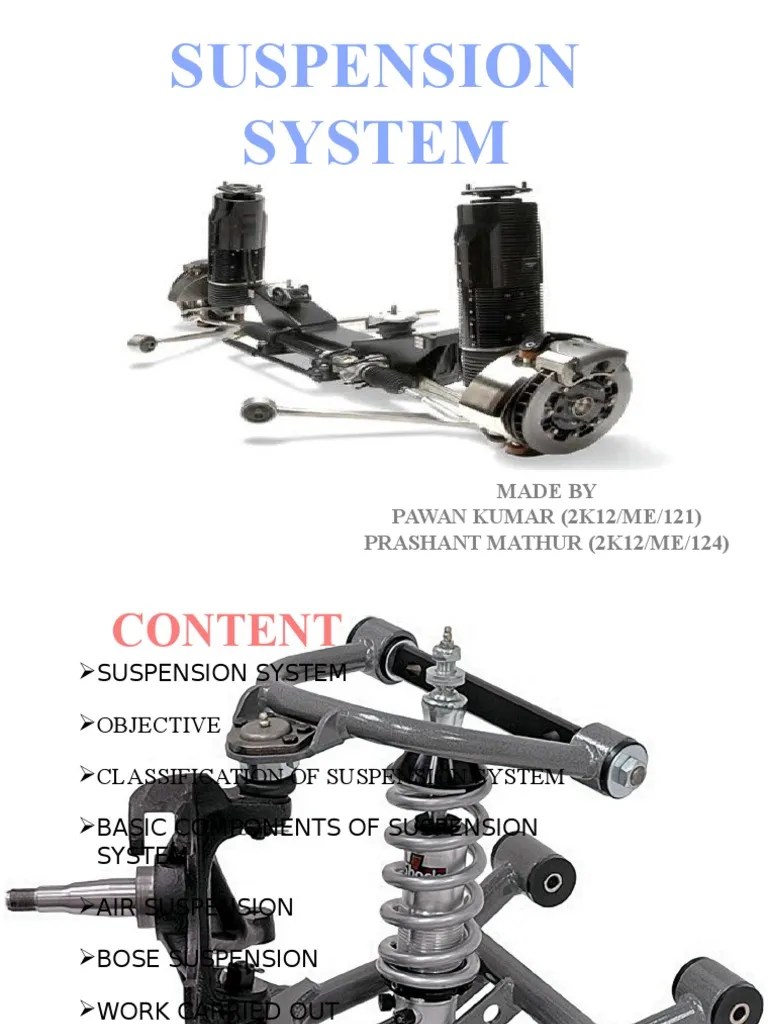 Suspension System Presentation by Prashant Mathur PDF Suspension