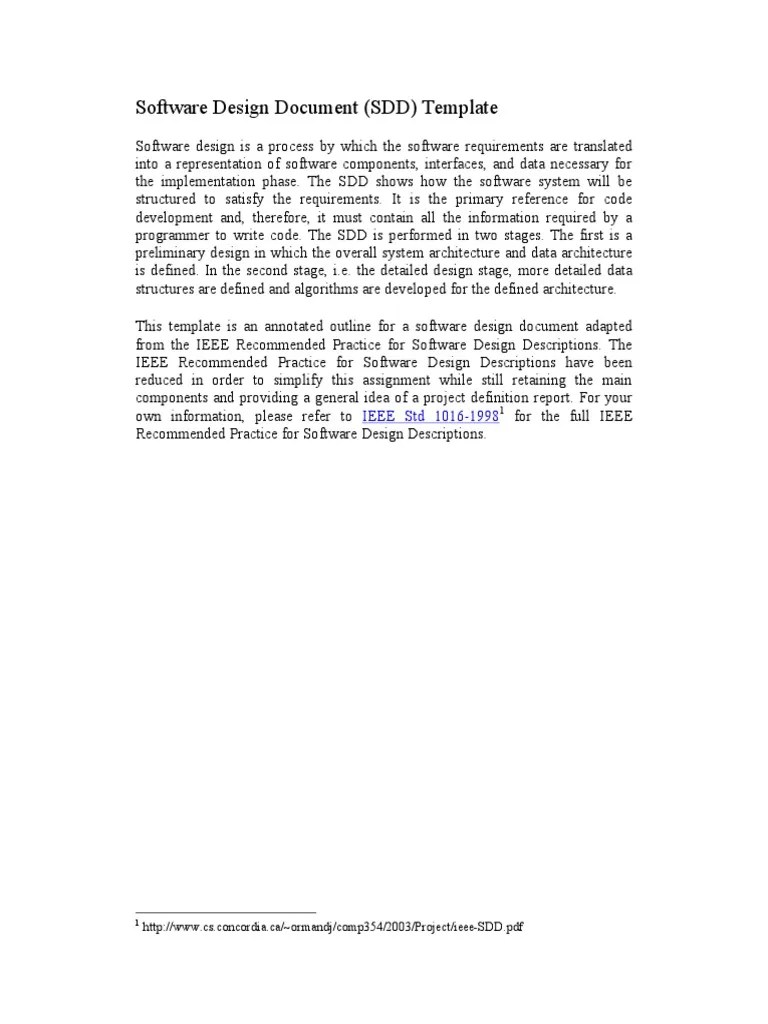 Sdd Template System Component Based Software Engineering
