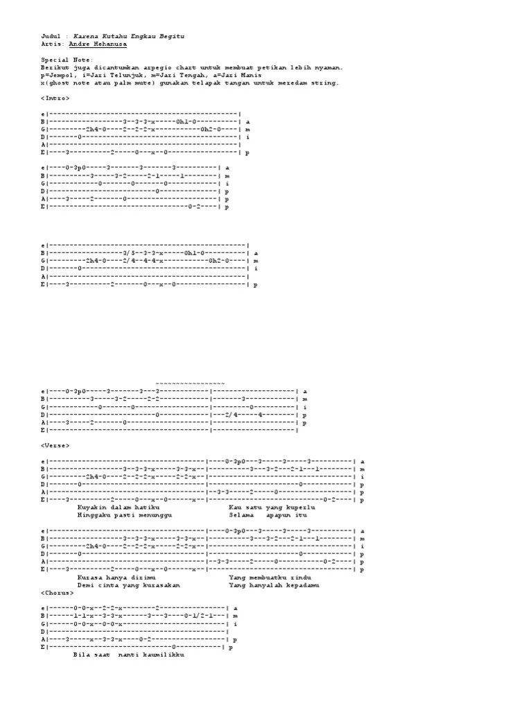 Karena Ku Tahu Engkau Begitu (Tab) | PDF