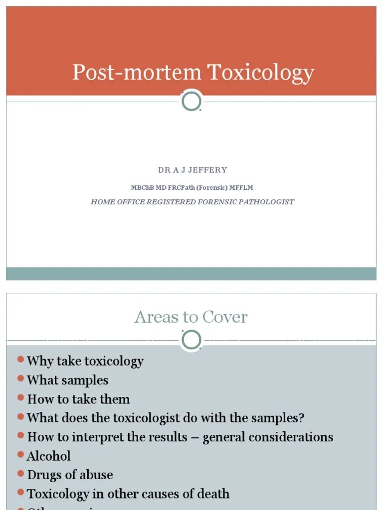 Post Mortem Toxicology Morphine Heroin