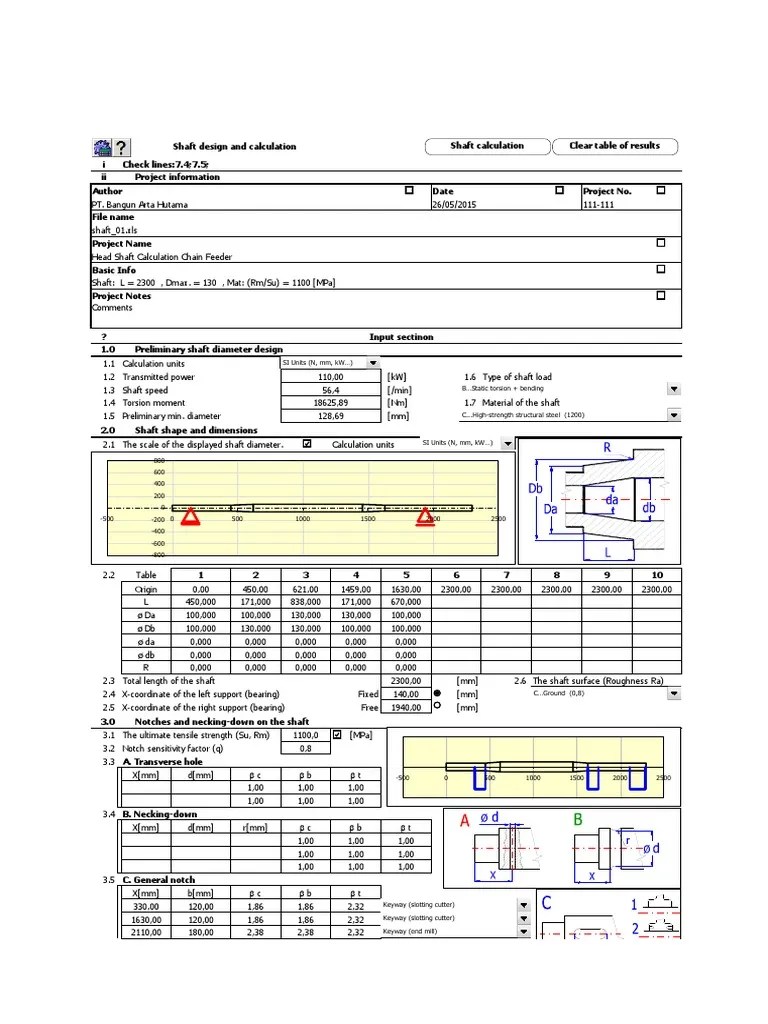 Shaft Calculation Strength Of Materials Bending