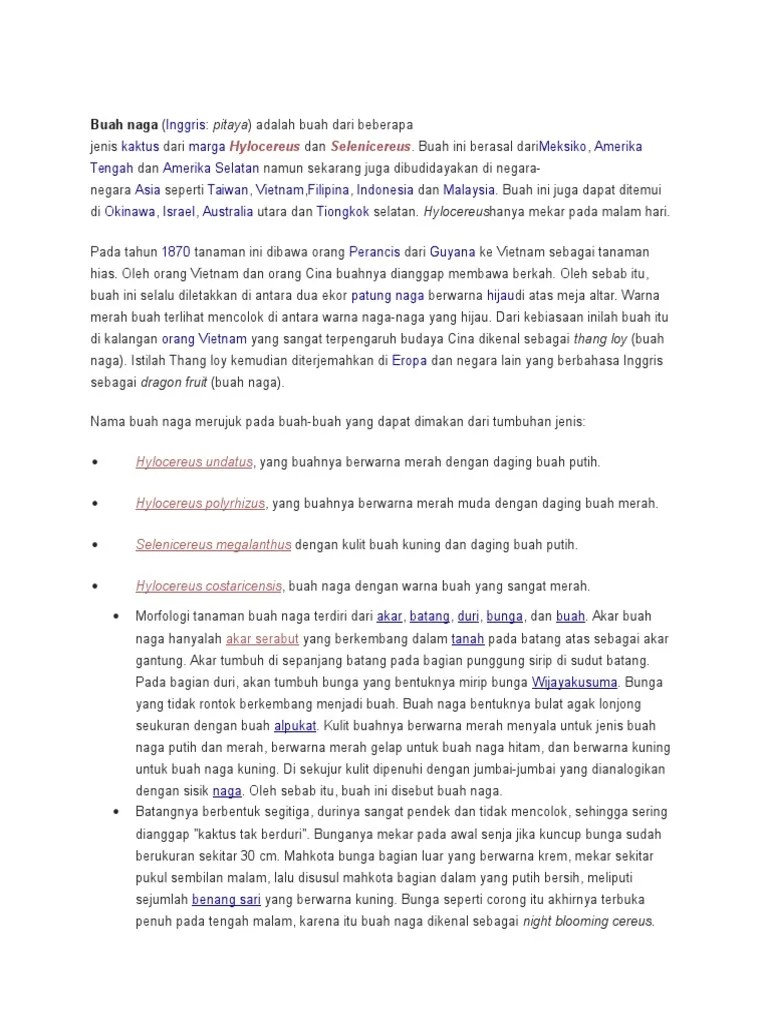 Contoh Teks Laporan Hasil Observasi Tentang Buah Naga Berbagai Teks Penting