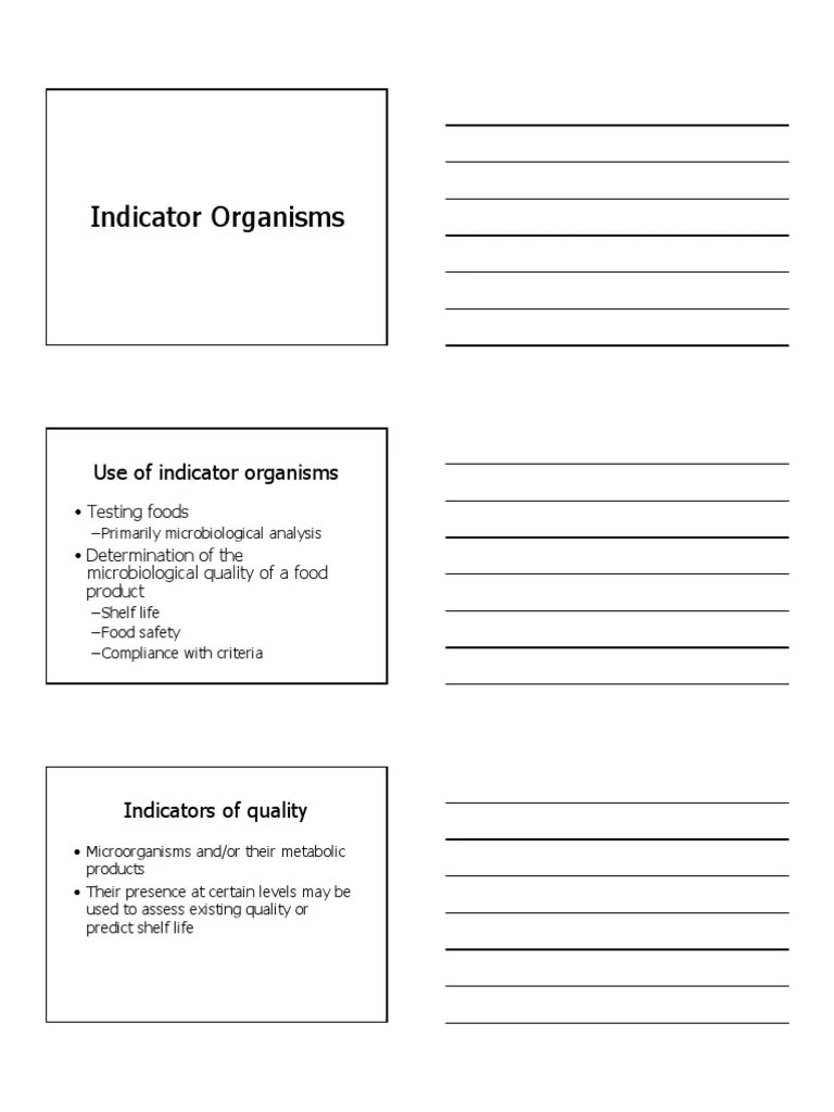 Use of Indicator Organisms PDF Biology Microbiology
