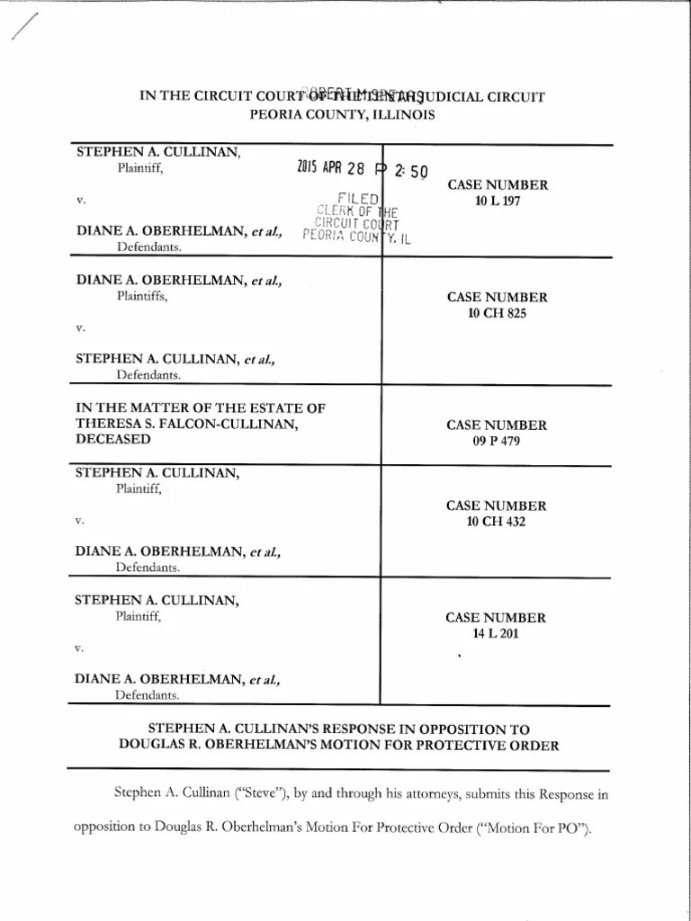 Response to Motion for Protective Order Deposition (Law) Common Law