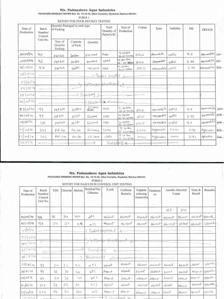DM Water Test Report (Hydro Test) PDF
