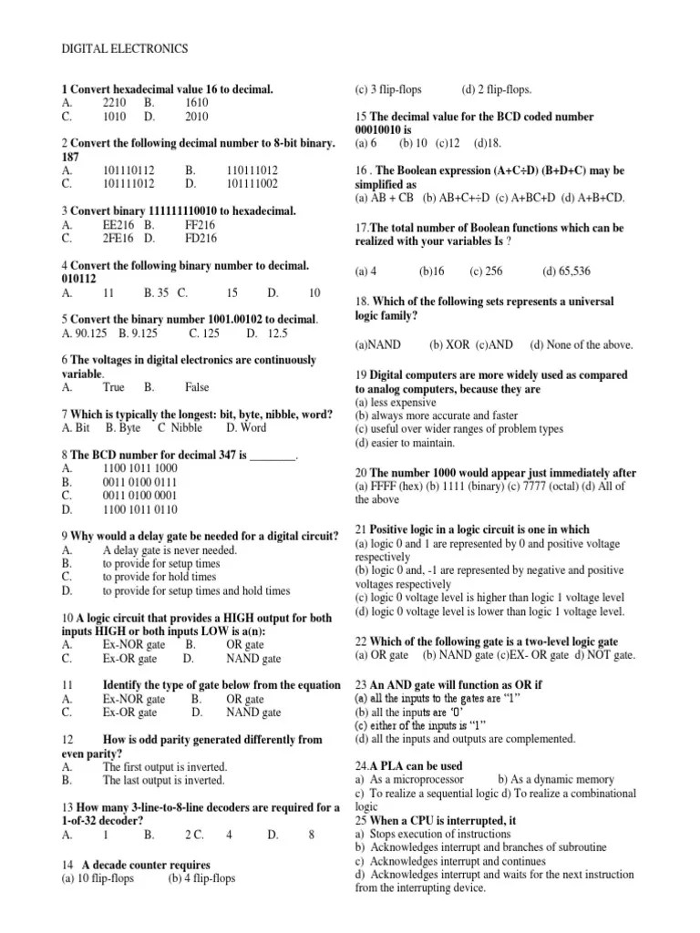 Digital Electronics Fundamentals Converting Between Number Systems and
