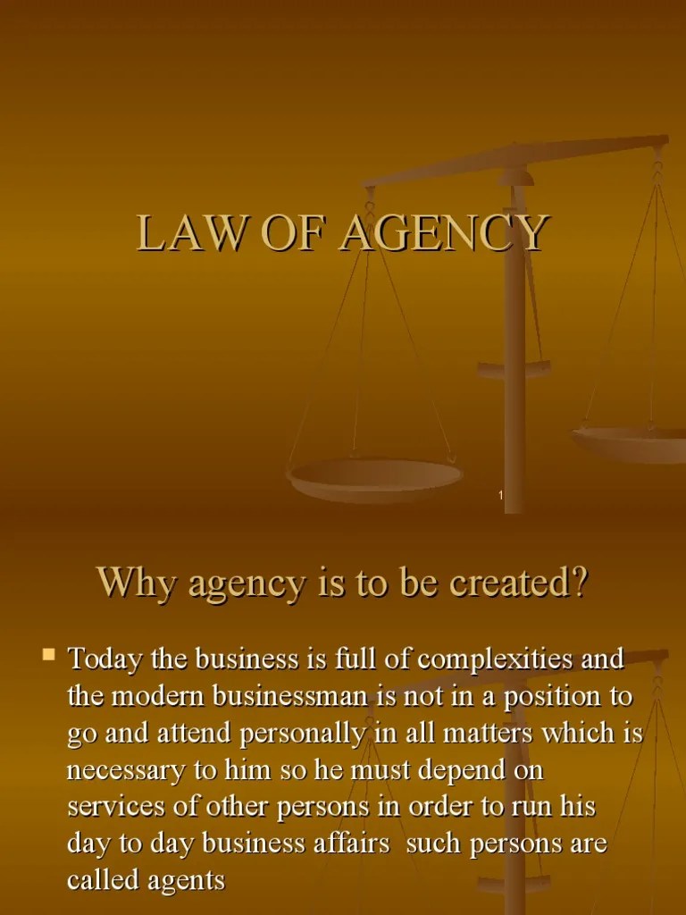 Law of Agency Law Of Agency Ratification