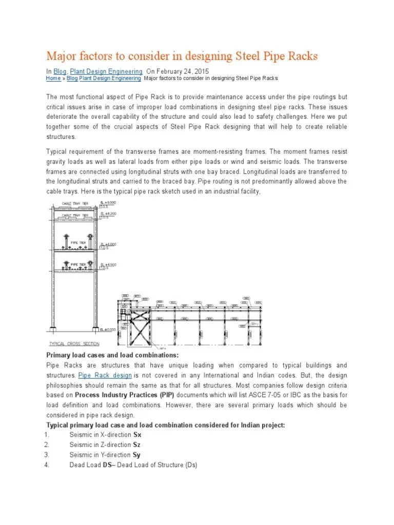 Pipe rack design.docx Foundation (Engineering) Structural Steel