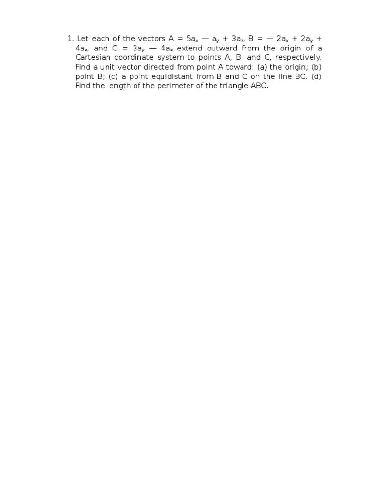 HW 1 Coordinate System Triangle