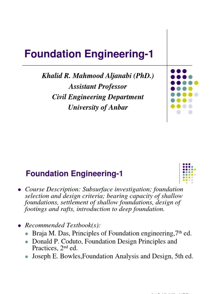 1 Foundation Engineering1 Course Outline and Introduction