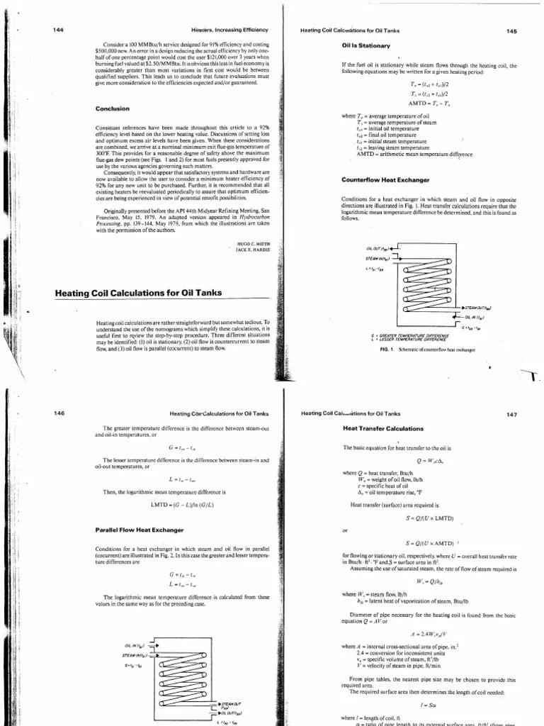 0513490002 Heating Coil Calculations for Oil Tanks